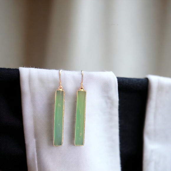 AMAZONITE GEMSTONE EARRINGS - Picture 1 of 1